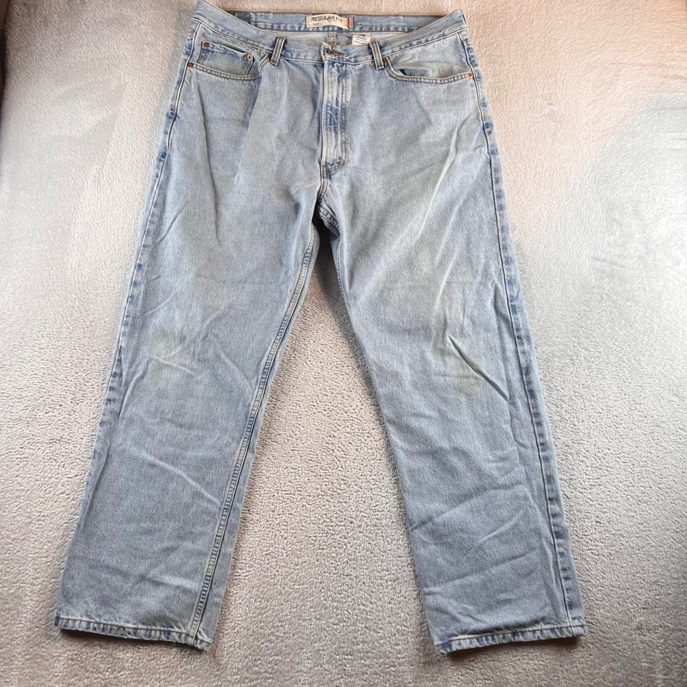 Levis 505 Regular Fit Jeans Mens 40x30 Blue Light Wash Denim Straight 00505-4834